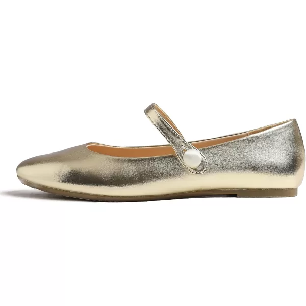 FEVERSOLE Women's Mary Jane Fashion Round Toe Easy Buckle Slip On Flats