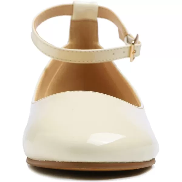 FEVERSOLE Women's Mary Jane Fashion Round Toe Easy Buckle Slip On Flats