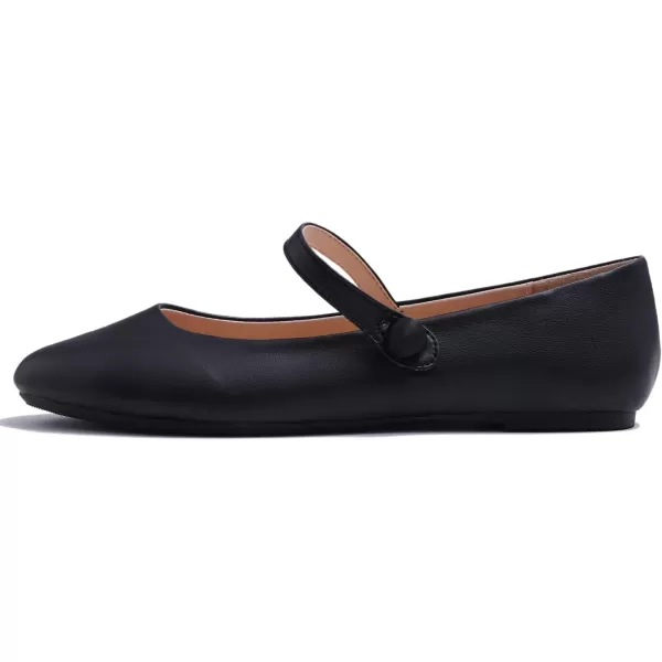 FEVERSOLE Women's Mary Jane Fashion Round Toe Easy Buckle Slip On Flats