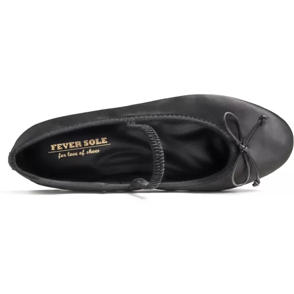 FEVERSOLE Women's Mary Jane Fashion Round Toe Easy Buckle Slip On Flats