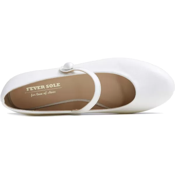 FEVERSOLE Women's Mary Jane Fashion Round Toe Easy Buckle Slip On Flats