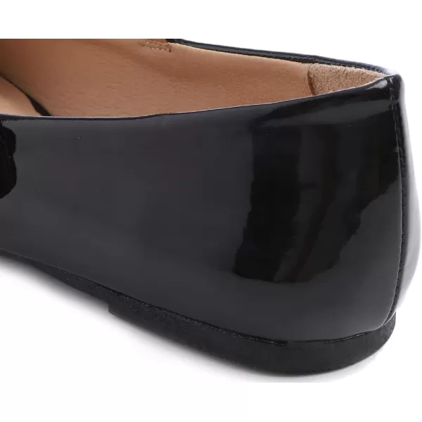 FEVERSOLE Women's Mary Jane Fashion Round Toe Easy Buckle Slip On Flats