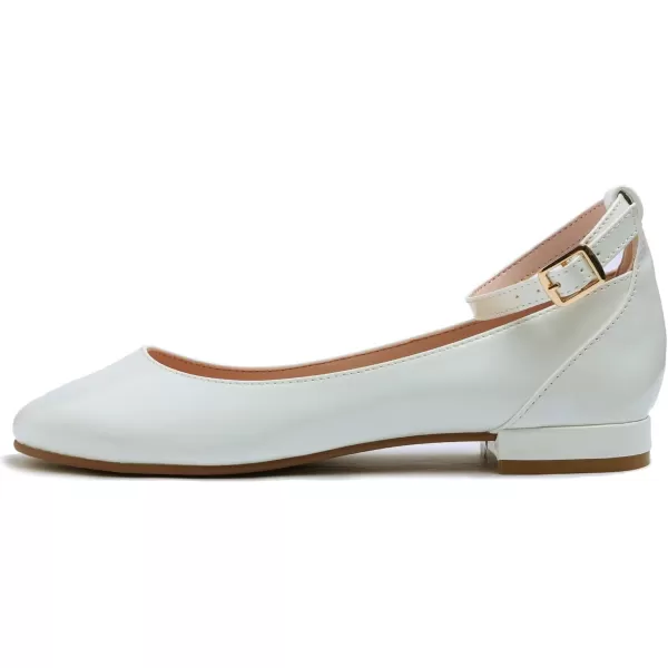 FEVERSOLE Women's Mary Jane Fashion Round Toe Easy Buckle Slip On Flats