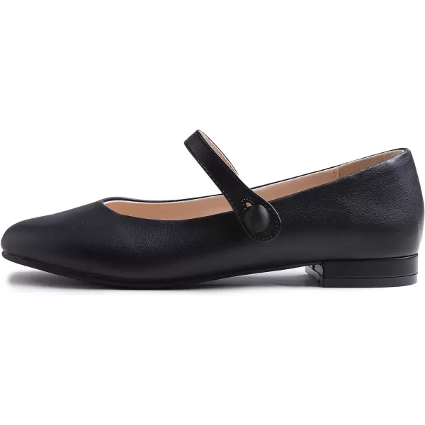 FEVERSOLE Women's Mary Jane Fashion Round Toe Easy Buckle Slip On Flats