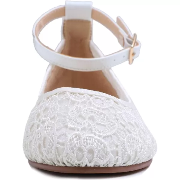 FEVERSOLE Women's Mary Jane Fashion Round Toe Easy Buckle Slip On Flats