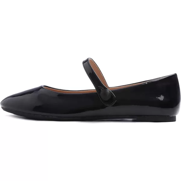 FEVERSOLE Women's Mary Jane Fashion Round Toe Easy Buckle Slip On Flats