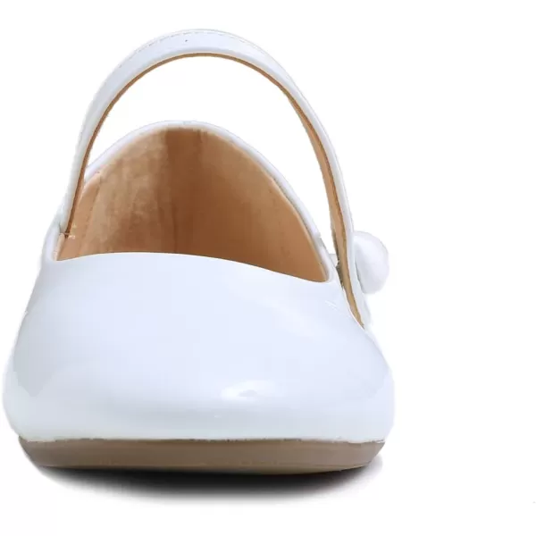FEVERSOLE Women's Mary Jane Fashion Round Toe Easy Buckle Slip On Flats