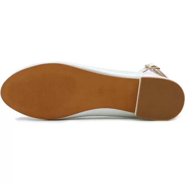 FEVERSOLE Women's Mary Jane Fashion Round Toe Easy Buckle Slip On Flats