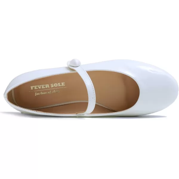 FEVERSOLE Women's Mary Jane Fashion Round Toe Easy Buckle Slip On Flats