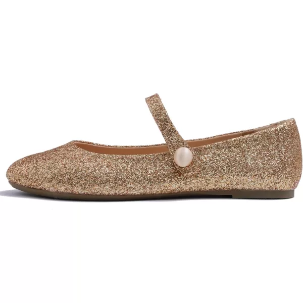 FEVERSOLE Women's Mary Jane Fashion Round Toe Easy Buckle Slip On Flats