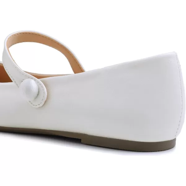 FEVERSOLE Women's Mary Jane Fashion Round Toe Easy Buckle Slip On Flats