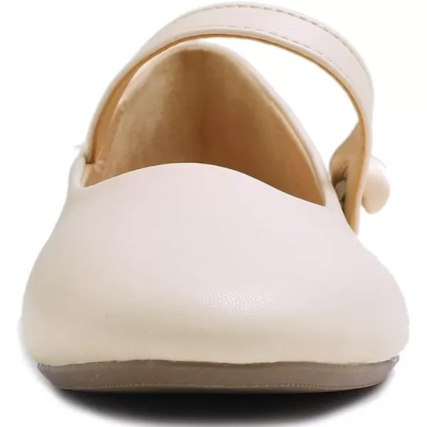 FEVERSOLE Women's Mary Jane Fashion Round Toe Easy Buckle Slip On Flats