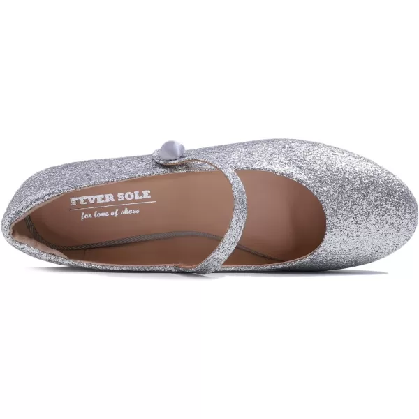 FEVERSOLE Women's Mary Jane Fashion Round Toe Easy Buckle Slip On Flats