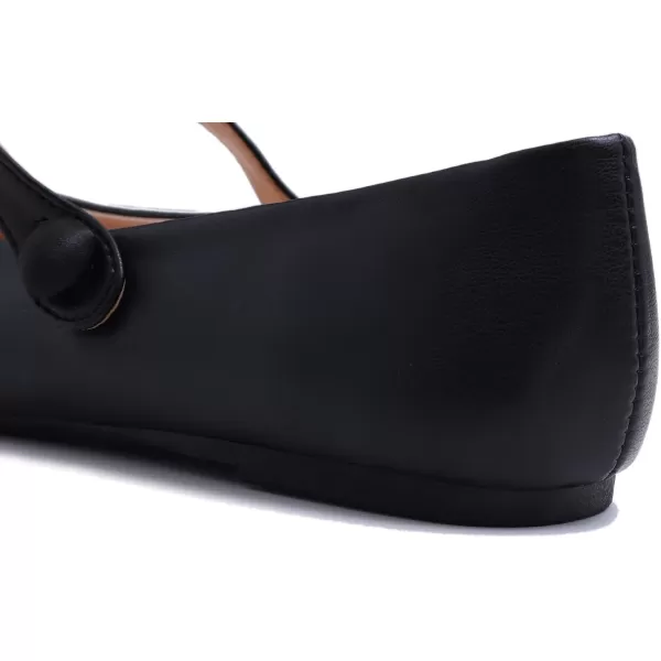 FEVERSOLE Women's Mary Jane Fashion Round Toe Easy Buckle Slip On Flats