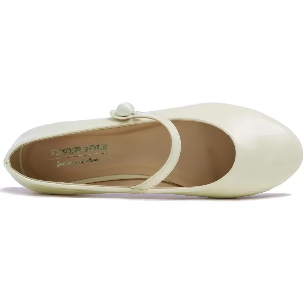 FEVERSOLE Women's Mary Jane Fashion Round Toe Easy Buckle Slip On Flats