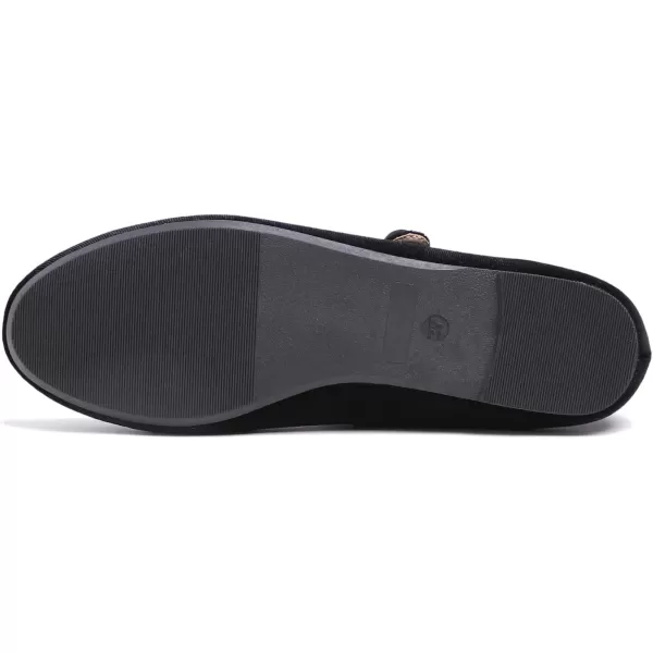 FEVERSOLE Women's Mary Jane Fashion Round Toe Easy Buckle Slip On Flats