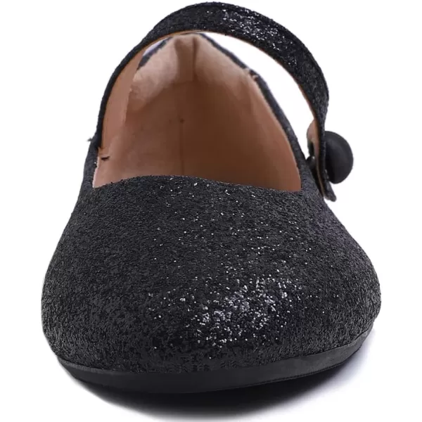 FEVERSOLE Women's Mary Jane Fashion Round Toe Easy Buckle Slip On Flats