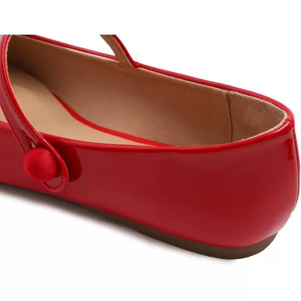 FEVERSOLE Women's Mary Jane Fashion Round Toe Easy Buckle Slip On Flats