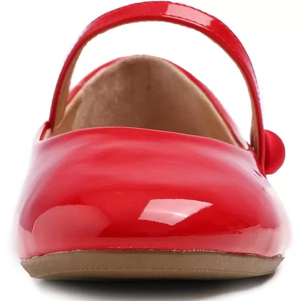 FEVERSOLE Women's Mary Jane Fashion Round Toe Easy Buckle Slip On Flats