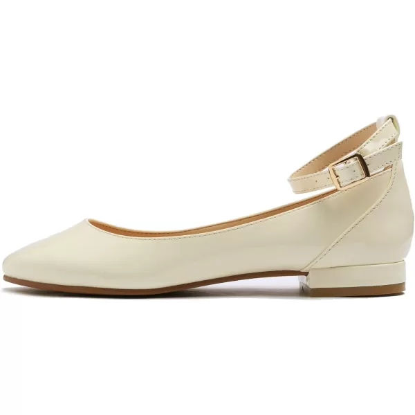FEVERSOLE Women's Mary Jane Fashion Round Toe Easy Buckle Slip On Flats