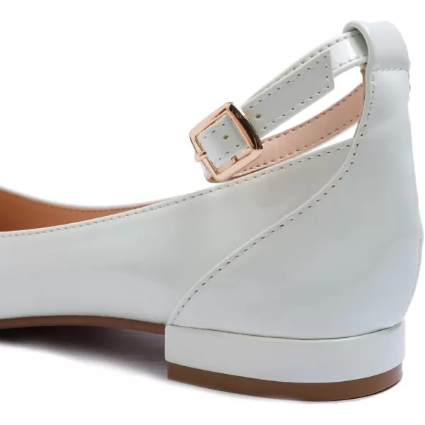 FEVERSOLE Women's Mary Jane Fashion Round Toe Easy Buckle Slip On Flats