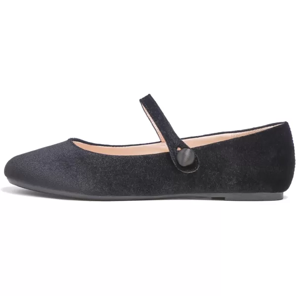 FEVERSOLE Women's Mary Jane Fashion Round Toe Easy Buckle Slip On Flats