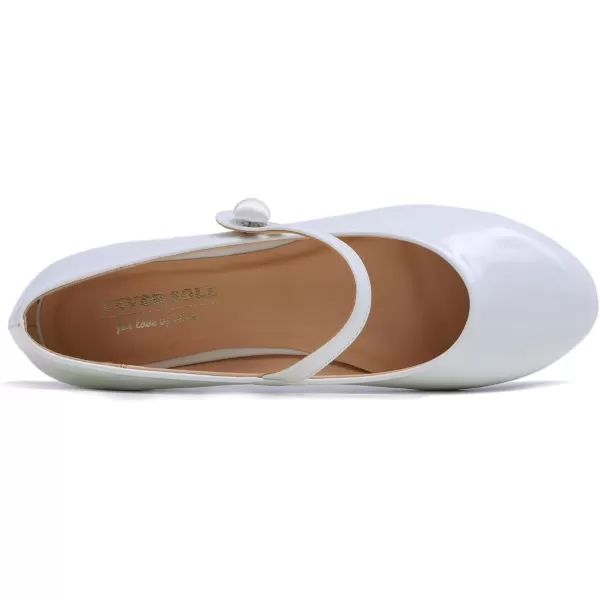 FEVERSOLE Women's Mary Jane Fashion Round Toe Easy Buckle Slip On Flats