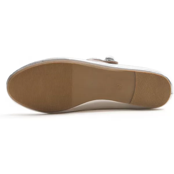 FEVERSOLE Women's Mary Jane Fashion Round Toe Easy Buckle Slip On Flats