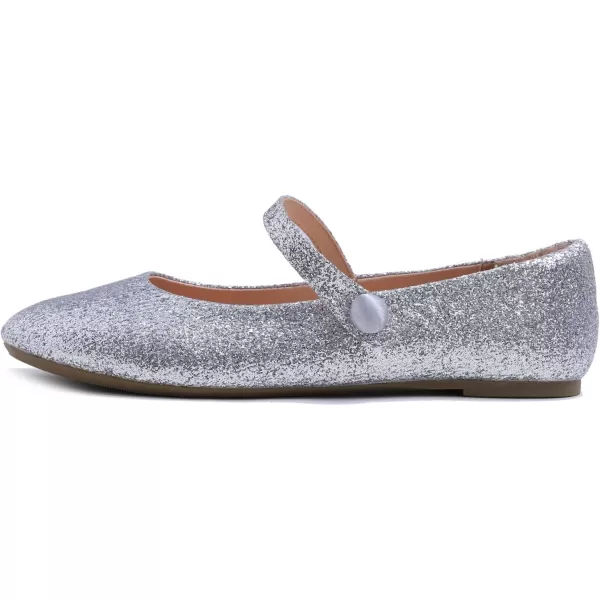 FEVERSOLE Women's Mary Jane Fashion Round Toe Easy Buckle Slip On Flats