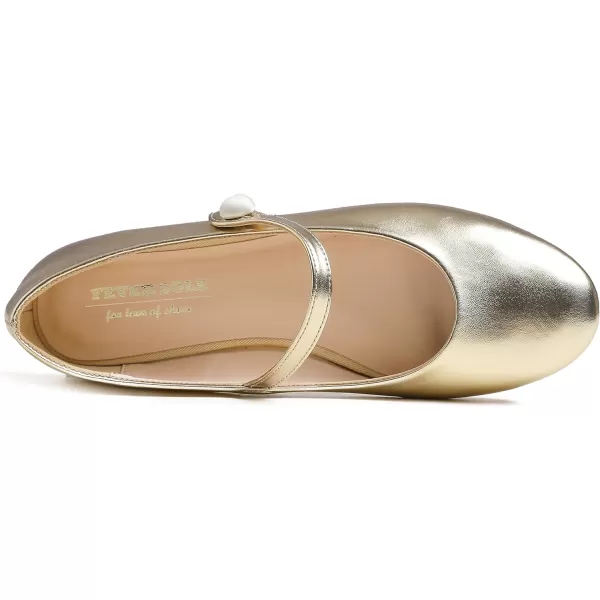 FEVERSOLE Women's Mary Jane Fashion Round Toe Easy Buckle Slip On Flats