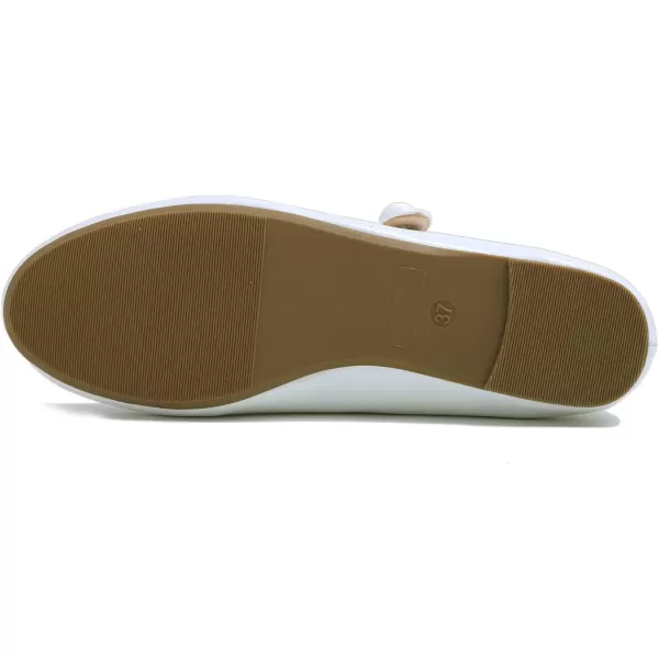 FEVERSOLE Women's Mary Jane Fashion Round Toe Easy Buckle Slip On Flats