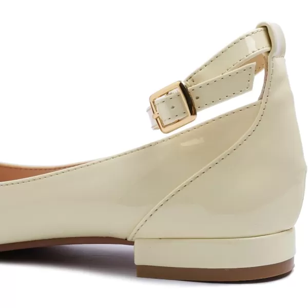 FEVERSOLE Women's Mary Jane Fashion Round Toe Easy Buckle Slip On Flats