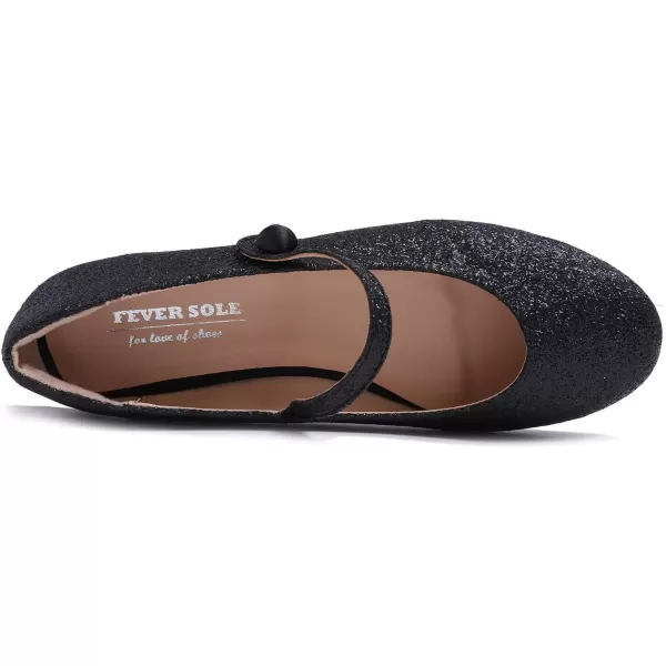 FEVERSOLE Women's Mary Jane Fashion Round Toe Easy Buckle Slip On Flats