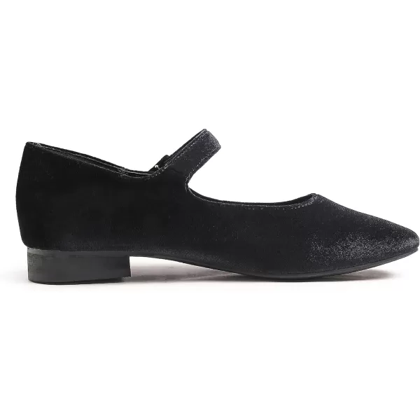 FEVERSOLE Women's Mary Jane Fashion Square Toe Easy Buckle Low Heel Slip On Flats