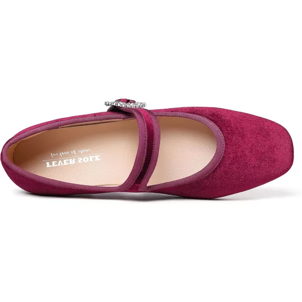 FEVERSOLE Women's Mary Jane Fashion Square Toe Easy Buckle Low Heel Slip On Flats