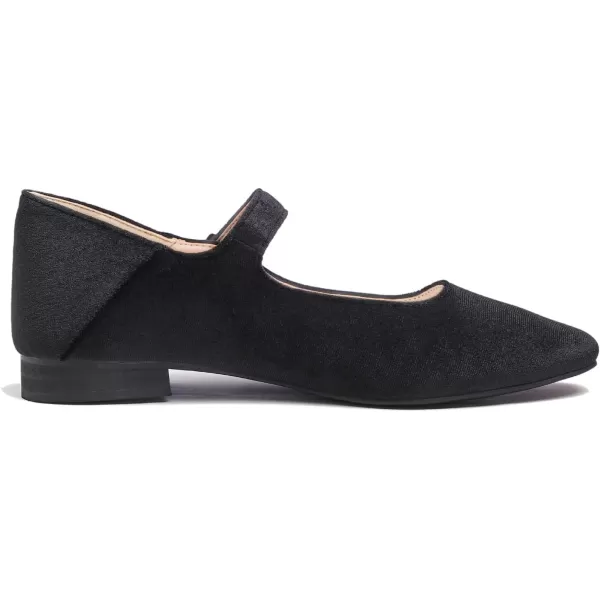 FEVERSOLE Women's Mary Jane Fashion Square Toe Easy Buckle Low Heel Slip On Flats