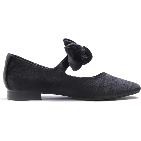 FEVERSOLE Women's Mary Jane Fashion Square Toe Easy Buckle Low Heel Slip On Flats