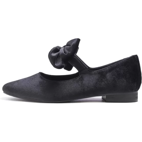 FEVERSOLE Women's Mary Jane Fashion Square Toe Easy Buckle Low Heel Slip On Flats