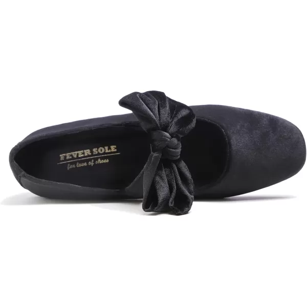 FEVERSOLE Women's Mary Jane Fashion Square Toe Easy Buckle Low Heel Slip On Flats