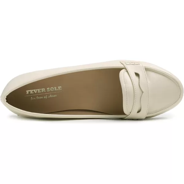 FEVERSOLE Women's Penny Loafer Round Toe Casual Flat Shoes