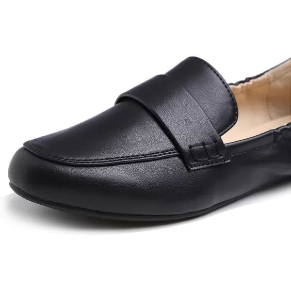 FEVERSOLE Women's Penny Loafer Round Toe Casual Flat Shoes