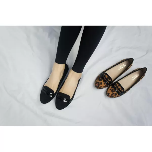 FEVERSOLE Women's Penny Loafer Round Toe Casual Flat Shoes