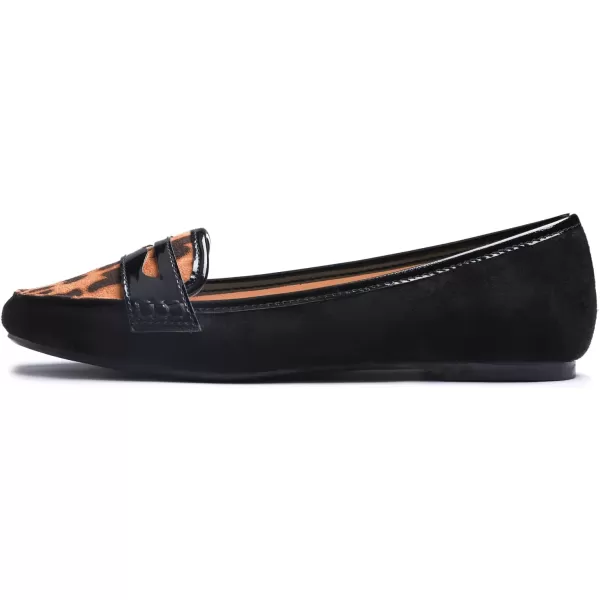 FEVERSOLE Women's Penny Loafer Round Toe Casual Flat Shoes