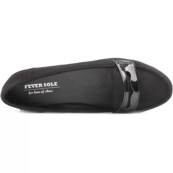 FEVERSOLE Women's Penny Loafer Round Toe Casual Flat Shoes