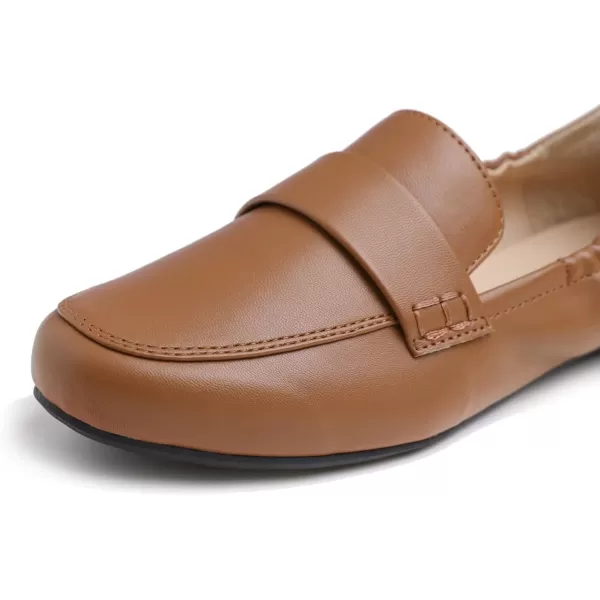 FEVERSOLE Women's Penny Loafer Round Toe Casual Flat Shoes