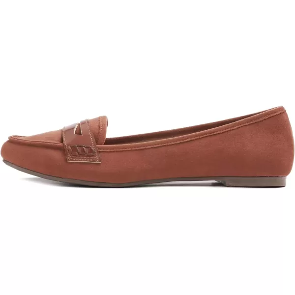 FEVERSOLE Women's Penny Loafer Round Toe Casual Flat Shoes