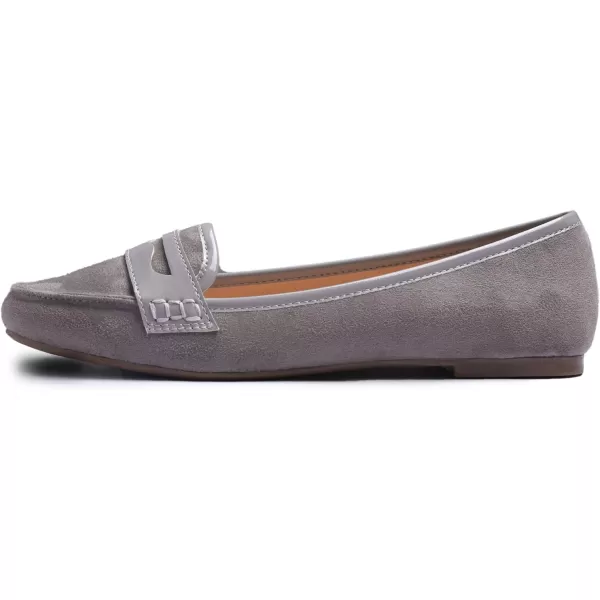 FEVERSOLE Women's Penny Loafer Round Toe Casual Flat Shoes