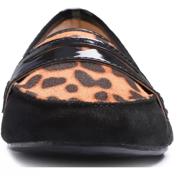 FEVERSOLE Women's Penny Loafer Round Toe Casual Flat Shoes