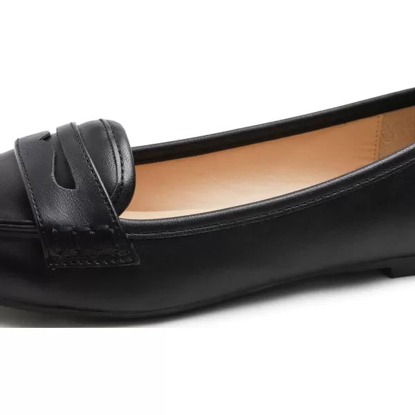 FEVERSOLE Women's Penny Loafer Round Toe Casual Flat Shoes