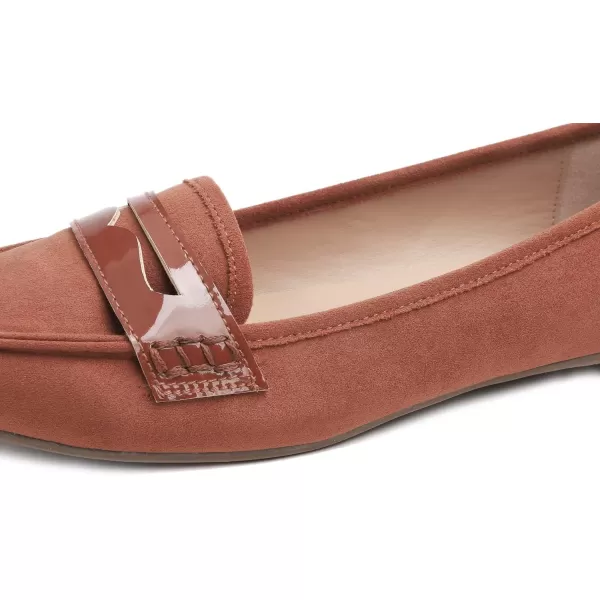 FEVERSOLE Women's Penny Loafer Round Toe Casual Flat Shoes